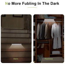 Горячий 60 Светодиодный светильник для шкафа датчик движения Беспроводной магнитный светильник для гардероба прихожей лестницы NDS66