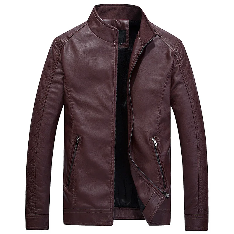 Мужские кожаные пальто в Корейском стиле Slim Fit-Молодежная куртка Мужская Slim Fit локомотив из искусственной кожи мужская одежда