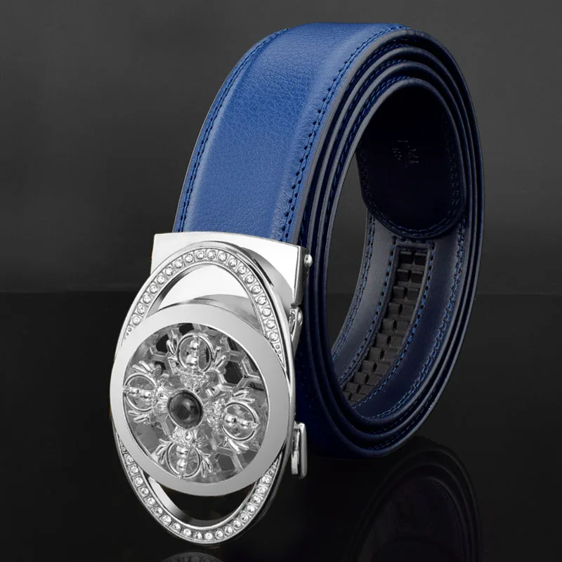 

New Star Pattern Belt Men's Fashion Spiral Round Buckle Trouser Bag Luxury Brand Name Leather Designer High Quality Ceinture Hom