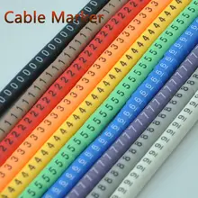 500PCS EC-0 EC-1 EC-2 Cable Wire Marker 0 to 9 For Cable Size 1.5-4 sqmm Colored