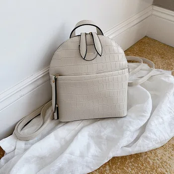 

lady chic pu leather small white yellow burgundy backpack for female mini summer daypack girl fashion one shoulder bag