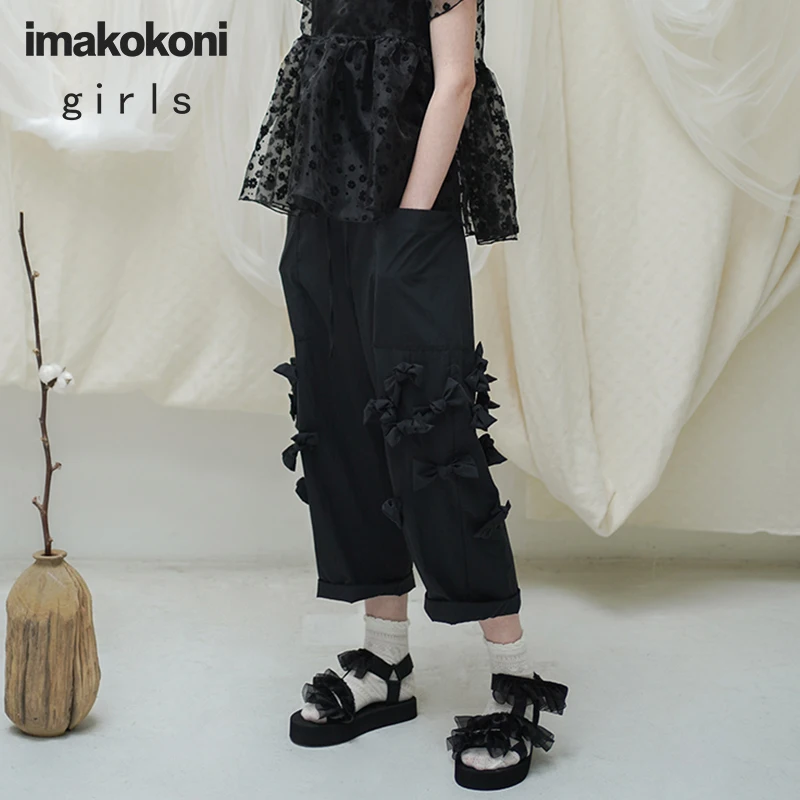 Оригинальный дизайн широкие брюки imakokoni с трехмерным бантом свободные