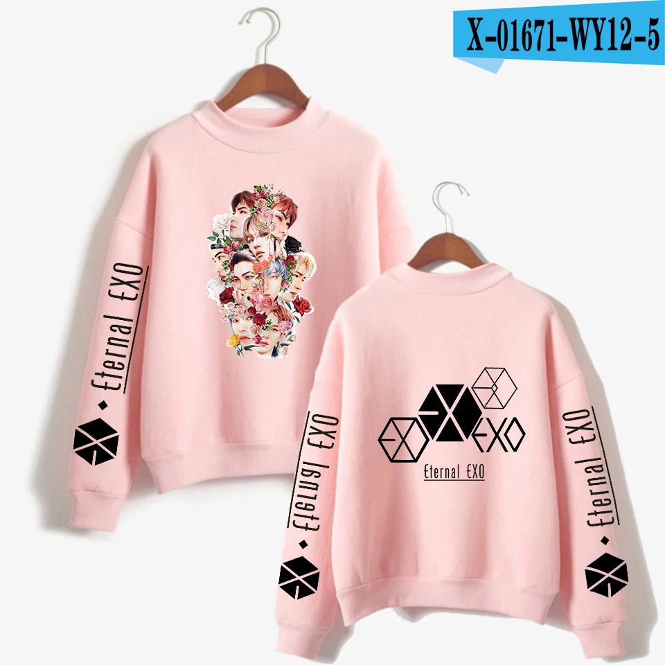 EXO PLANET#5 футболка с водолазкой модный рэпер певец хип-хоп пуловер оверсайз EXO PLANET#5 Толстовка для женщин - Цвет: Многоцветный