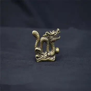

Exquisite Chinese Old Pure brass Dragon small statue