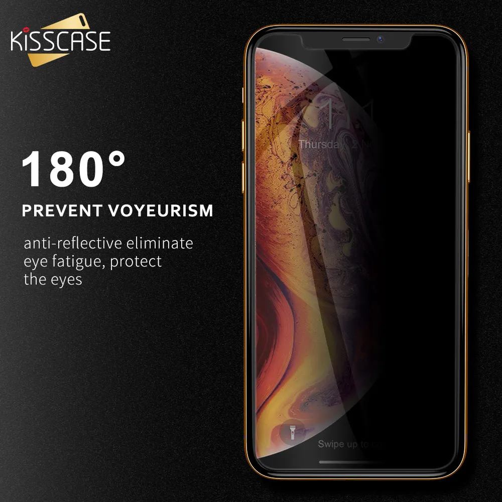 KISSCASE Anti-Spy Gehärtetem Glas für iPhone 8 7 6 Plus 11 Pro Max Privacy Screen Protector Film fü