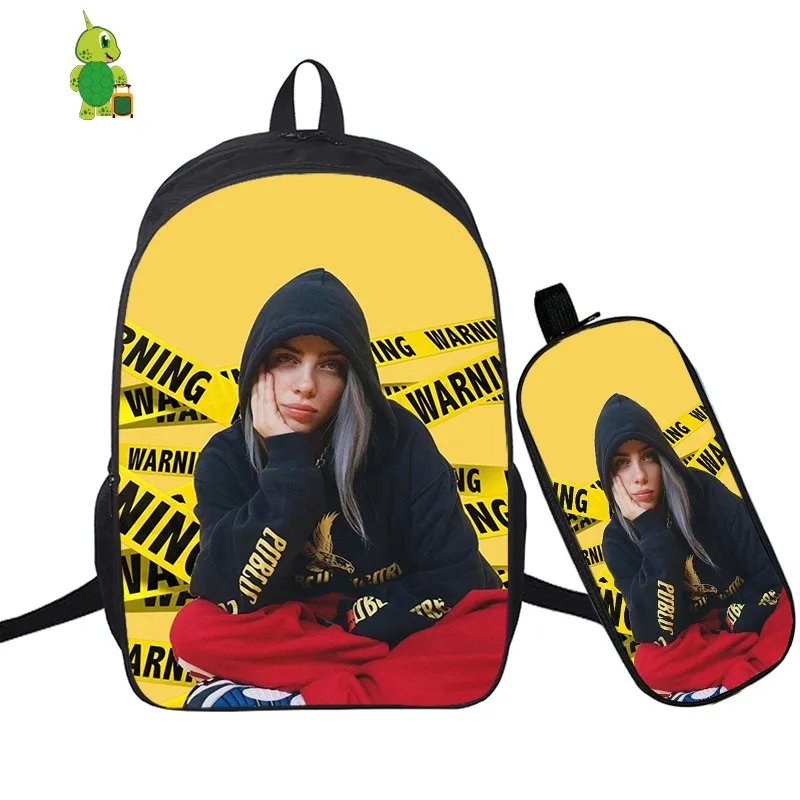 16 В стиле «хип-хоп» Billie Eilish 2 шт./компл. рюкзак школьные сумки для подростков мальчиков и девочек студенты рюкзак для ноутбука Карандаш Чехол дорожные сумки - Цвет: 16