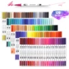 Stylos marqueurs avec brosse à double pointe, 120 couleurs, papeterie pour peinture sur dessin, aquarelle, Fineliner, fournitures scolaires pour Manga ► Photo 1/6