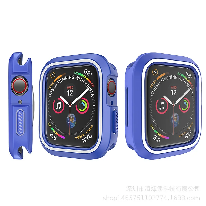 Для Apple Watch 4 чехол все вокруг защитные чехлы для iwatch 4-серия крышка Мягкий тонкий 44 мм 40 мм ТПУ двойной цвет полный Чехол
