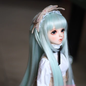 

Mint Color Neat Bang Long Straight Hair Wig For 1/6 1/4 1/3 BJD Dolls Toy Dolls Accessories For Girls Gifts- No Doll