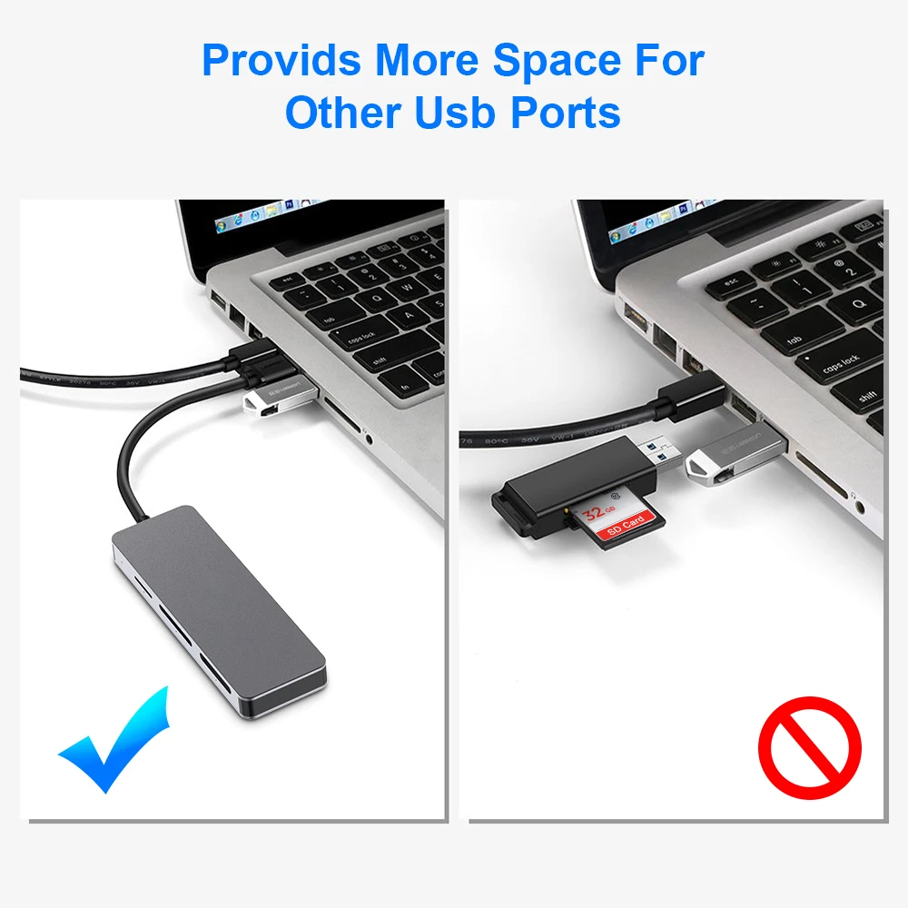 Rocketek считывание карт памяти с 5 картами usb 3,0 type c адаптер для micro SD/TF CF MS XD compact flash microsd компьютера