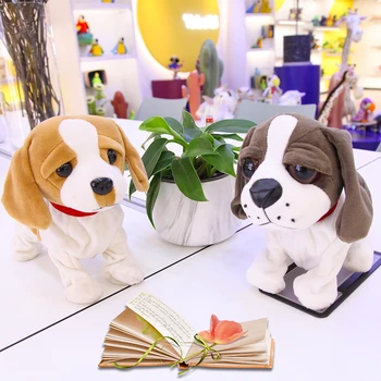 

Simulation Plush Toy Electronic Robot Dog Kids Sound Control Interactive Bark Electronic Educational Toys Dog For Kids Gifts