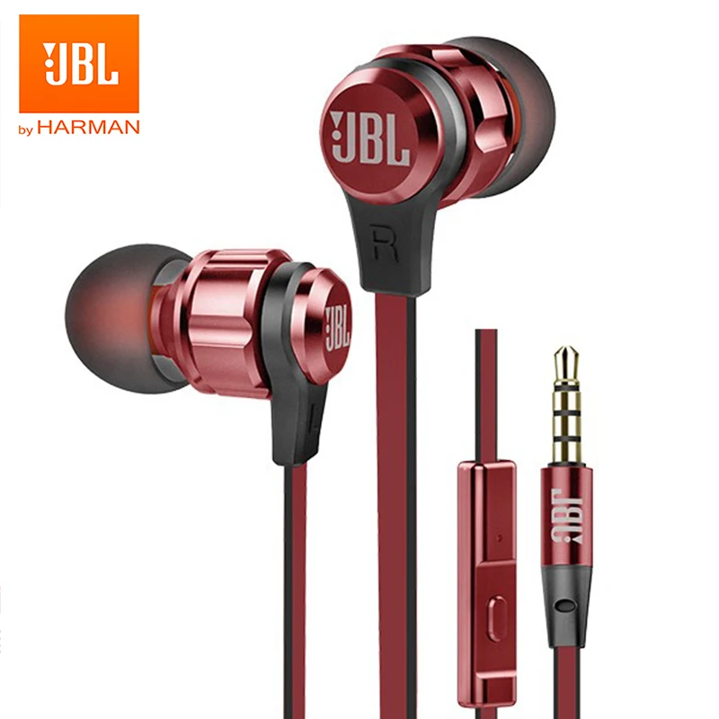 JBL T180A наушники-вкладыши с пультом дистанционного управления и микрофоном, спортивные музыкальные наушники с чистым басом для смартфонов leagoo s9 iPhone