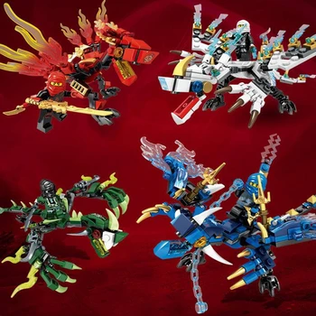 

New Ninja Thunder Swordsman Dragon Building Blocks Compatible Lepining Ninjagoed Dragon Parts Series Bricks Toys