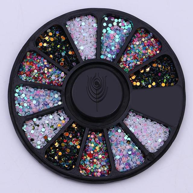 Gold Geometry Rivet Alloy Nail Studs Chameleon Stone Nail Rhinestone Small Irregular Beads 3D Nail Art Decoration In Wheel