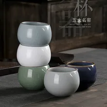 Керамическая чайная чашка, китайская 5 известных печей, дегустация чая, чашка 120 мл, ледяная трещины, глазурованная чайная чаша, чашка для вина