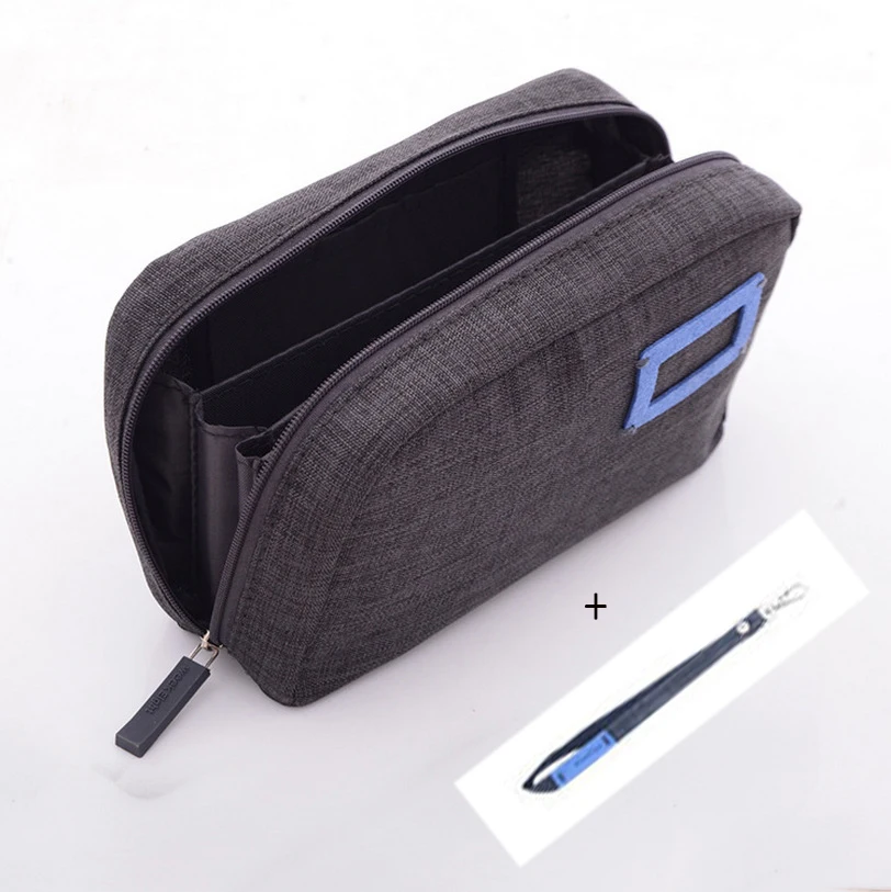 (Hand strap)-Gray Mini Wallet Portable Multi-layer Purse Key Passport Passbook Pokemon Card Organizer Credit Card Holder/toiletry Bag/digital Bags - Цвет: (Hand strap)-Gray