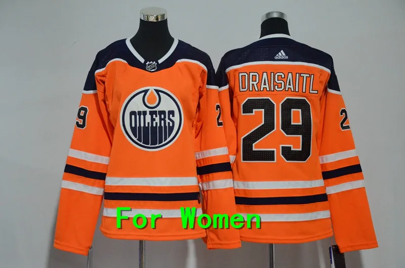Женская одежда для взрослых с вышивкой Edmonton#97 Connor McDavid 99 Wayne Gretzky 29 Leon Draisaitl Jersey