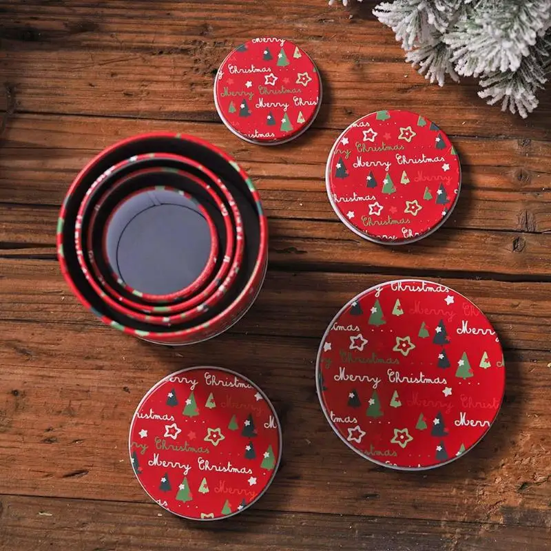 4pcs Large Capacity Christmas Storage Box Santa Claus Snowman Elk Candy Can