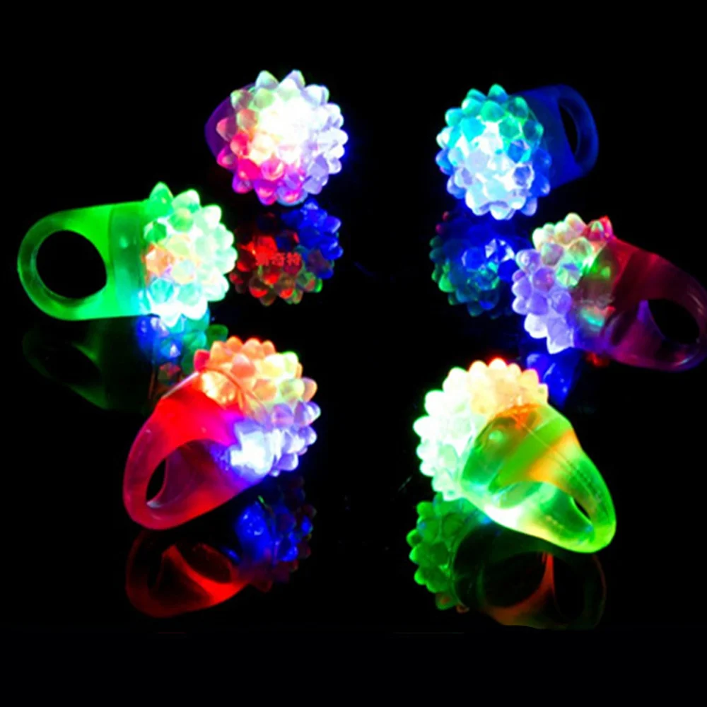

30pcs Children's Luminous Toy LED Light Ring Strawberry Finger Ring Glow In The Dark Party Supplies Light Up Toys For Halloween