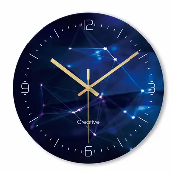 

Creative Glass Wall Clock Mute Wall Clock with Personality Star Pattern Suitable for Living Room Office