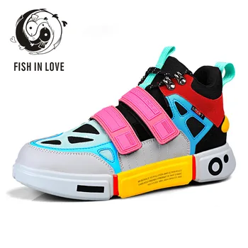 

FISH IN LOVE Autumn Enlightenment Shoes Trendy Shoes Couple's High-Top Board Shoe Women's Casual Sneakers Off White Mens GY29