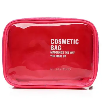

1pc Creative Letter Pattern Transparent Waterproof Makeup Bag Large Capacity Splash Proof Fashion Toiletry Bag Cosmetic Pouch