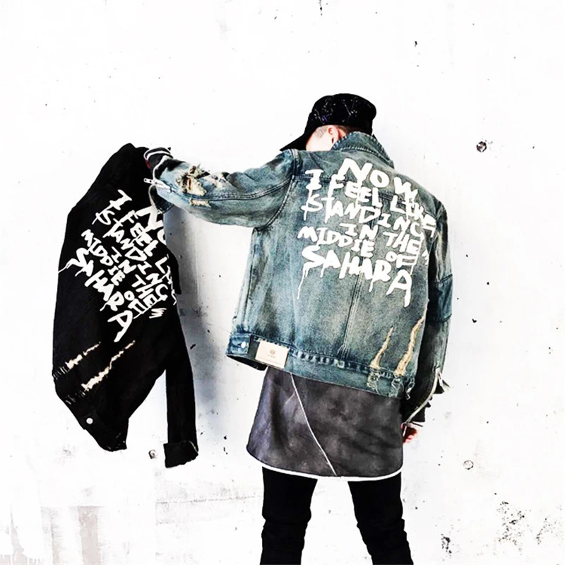 

Jeans Jacket Mens Jackets And Coats Denim Jacket Mens Hole Clothes Cotton Jeans Jacket