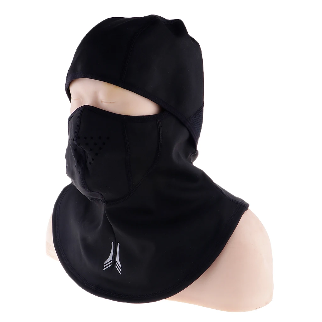 Windproof Thermal Full Face Mask Hat Outdoor Motorcycle Cycling Winter Headwear Black