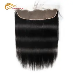 Htonicca волосы бразильские прямые человеческие волосы кружева лобовое Закрытие 13x4 средний/свободный/три части швейцарское кружево 100% remy
