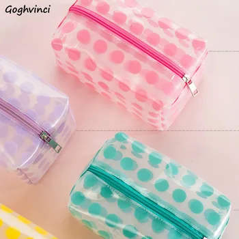 

Cosmetic Bags Waterproof Dot Make Up Large Capacity Travel Portable Toiletry Simple Transparent Chic Ulzzang Fashion Storage New