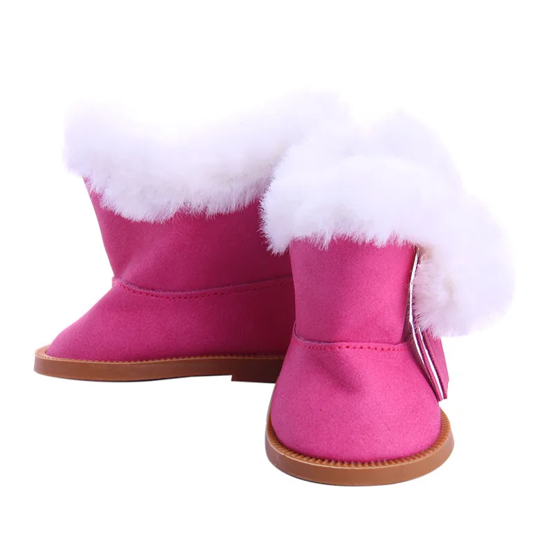 Doll Shoes Plush Winter Snow Boots For 18 Inch American &43 Cm Baby Doll Accessories Our Generation Girl`s Toy Christmas 8