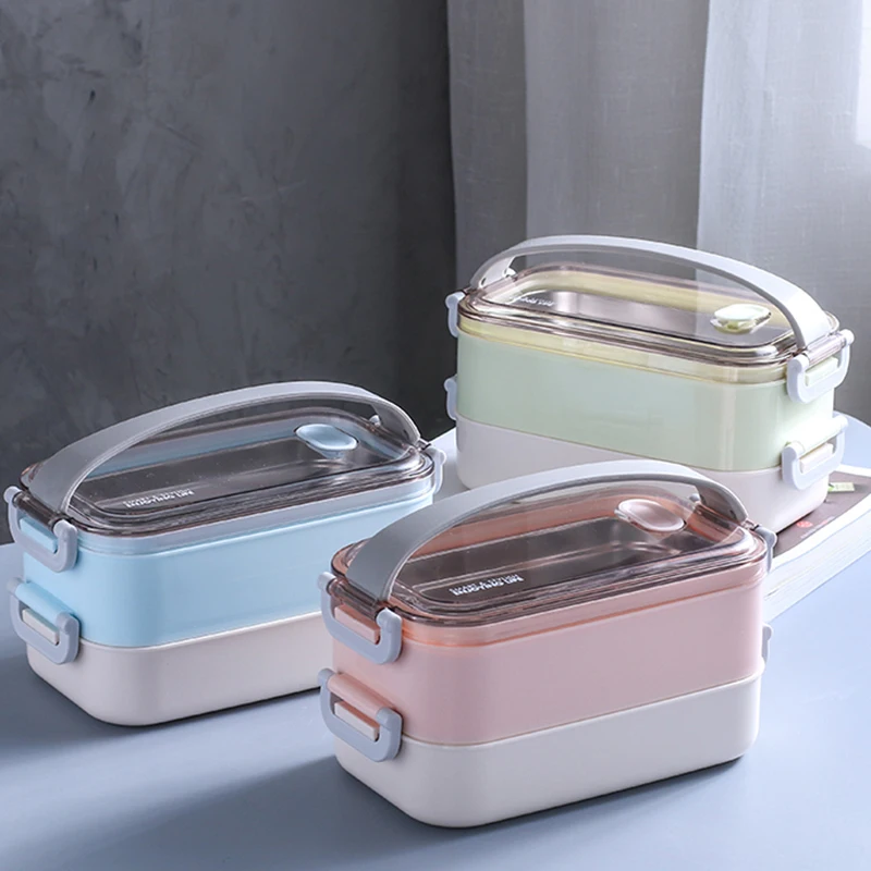 Нержавеющая сталь тепловой Ланч-бокс Портативный Bento box экологически чистый контейнер для хранения еды для пикника школы офисного работника
