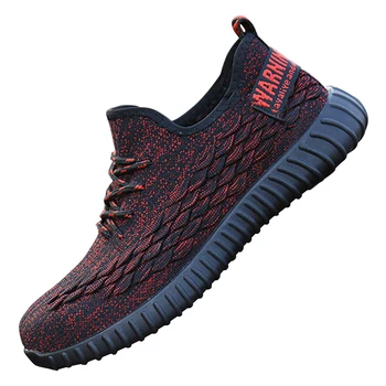 

Men Outdoor Sneakers Steel Toe Summer Casual Work Puncture Proof Ultra Lightweight Trainers Safety Shoes Protective Anti Slip