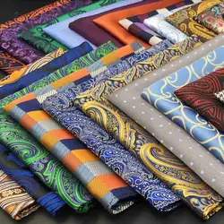 Mouchoir de poche en soie pour hommes, pochette carrée multicolore à pois Paisley classique de mariage en soie Business Jacquard Hanky 
