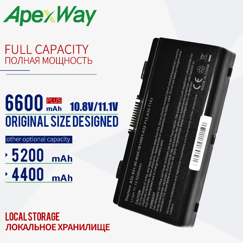 

Black laptop battery for Asus T12C T12Er T12Fg T12Jg T12Ug X51H X51L X51R X51RL X58 X58C X58L X58Le A31-T12 A32-T12 A32-X51