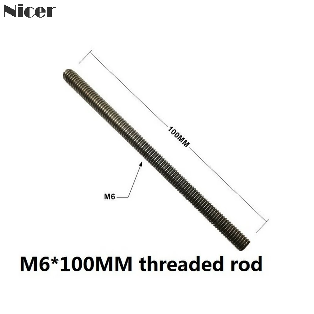 2pcs M6 threaded rod M6/M8 T-track слайдер раздвижная гайка из алюминиевого сплава Т-образная гайка для 30/45 типа Т-треков Jigs винт слот крепеж Деревообрабатывающие инструменты - Color: 2pcs M6 threaded rod