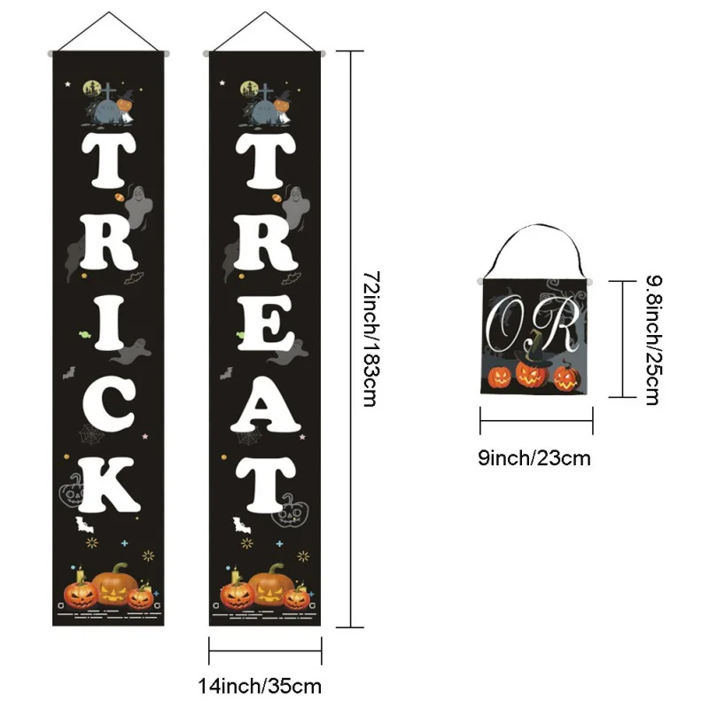Трюк или аттракцион баннер Хэллоуин подвесной знак для Дома Офиса крыльцо передней двери дисплей украшения