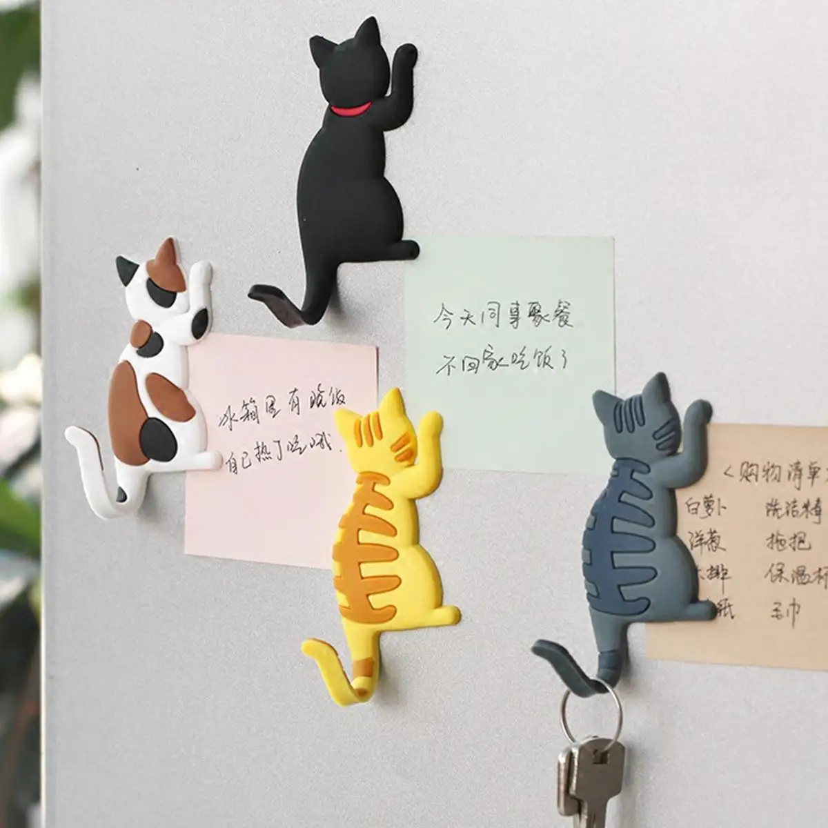 

Hot New Magnet Hook Lovely Multifunctional Cartoon Cat Fridge Magnetic Hook Refrigerator Sticker Creative Hooks