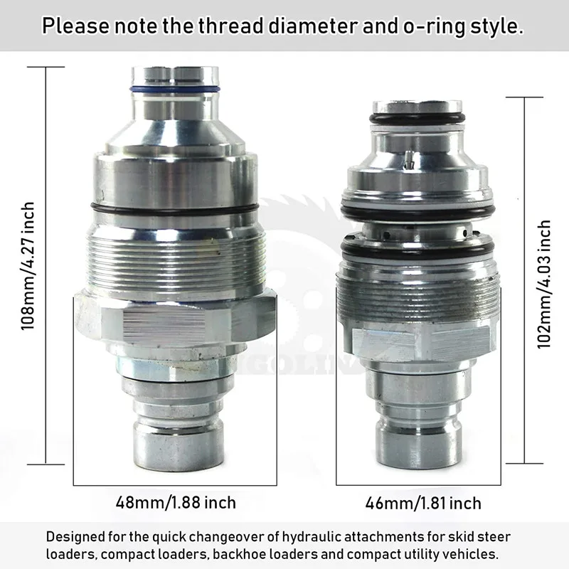 

680018 Female Hydraulic Quick Connect Coupler 46mm Thread Diameter Bocat S130 S150 S160 S175 S185 S205 S220 S250 S300 S330 S450
