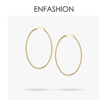 Enfashion, большие серьги-кольца, золотой цвет, тонкая линия, серьги из нержавеющей стали, круглые серьги для женщин, ювелирное изделие