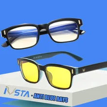 Ivsta óculos de luz azul computador gaming frame men anti raios azuis bloqueando prescrição miopia polarizado óculos noite nerd(China)
