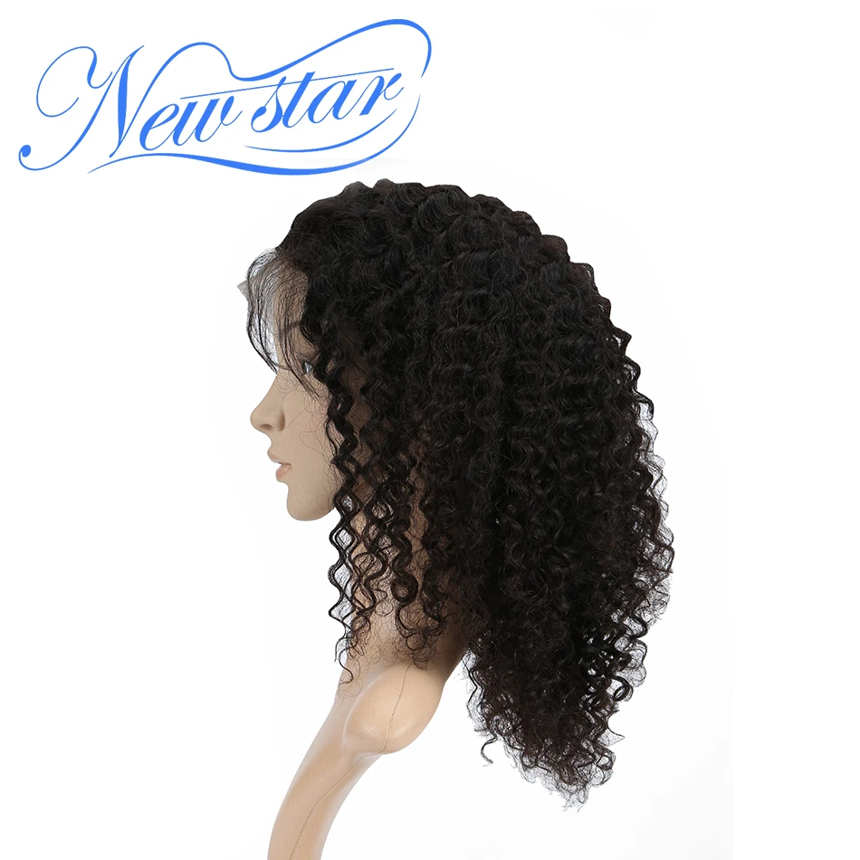 

New Star Brazilian Curly Hair Glueless 360 Lace Frontal Wig 130% Density Pre Plucked Lace Front With Baby Hair Human Hair Wigs