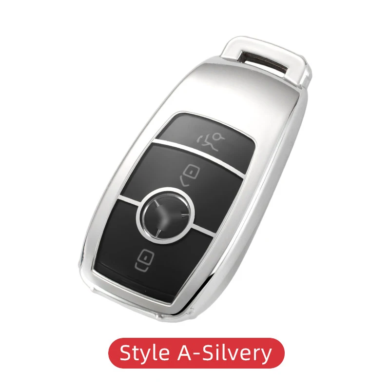 Style A-Silvery Чехол для ключей автомобиля, брелок для Mercedes Benz W205 W213 CLS W222 W177-, аксессуары для интерьера - Название цвета: Style A-Silvery