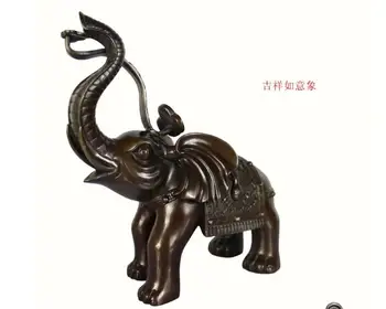 

China Folk Bronze One Pair Elephant Blessing Statue