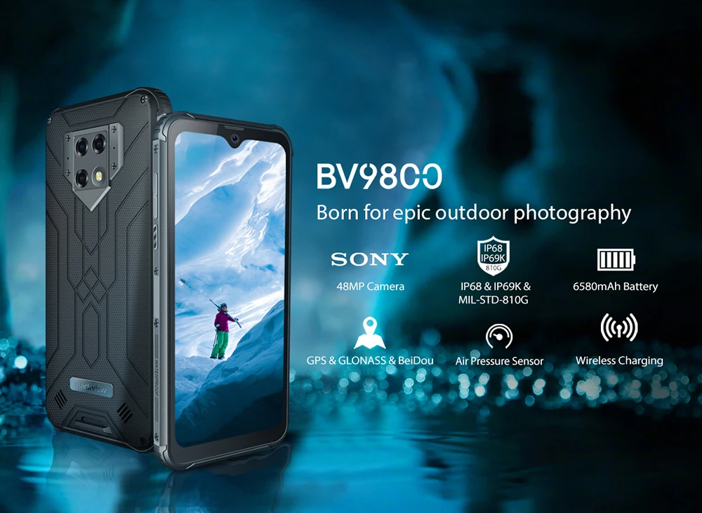 Blackview BV9800 6,3 дюймов IP68 прочный смартфон 6 ГБ 128 ГБ Helio P70 мобильный телефон 48,0 МП камера заднего вида 4G мобильный телефон NFC 6580 мАч
