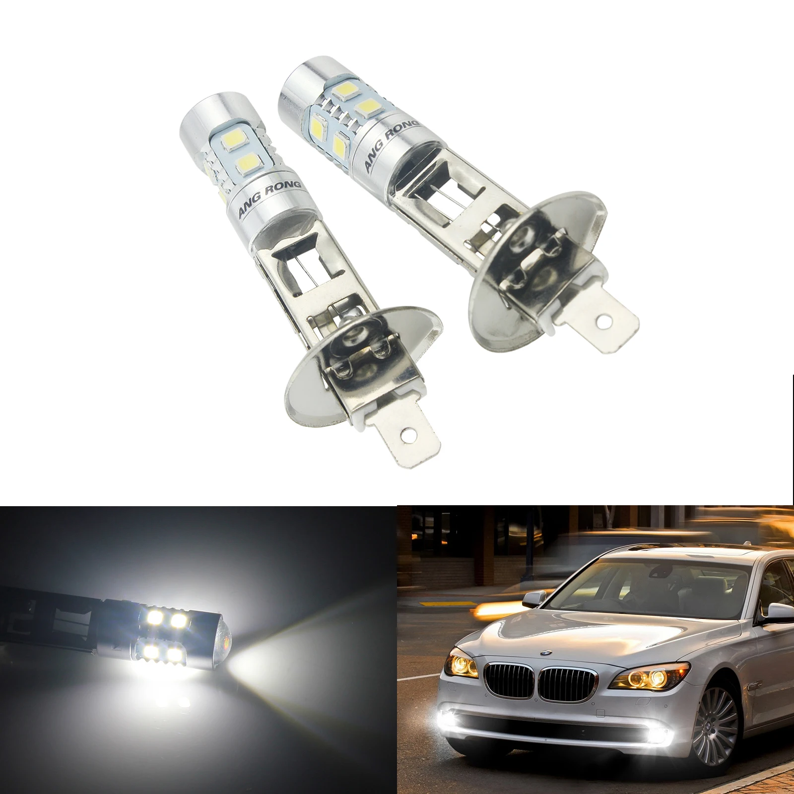ANGRONG 2x H1 10 SMD 2835 белый 6000k светодиодный налобный фонарь высокий основной