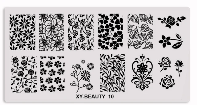 1 Pcs Mixed Design Line Animals Stainless Steel Nail Stamping Plates Rectangular Image Template DIY Manicure Stencils Tools XY-BE 10