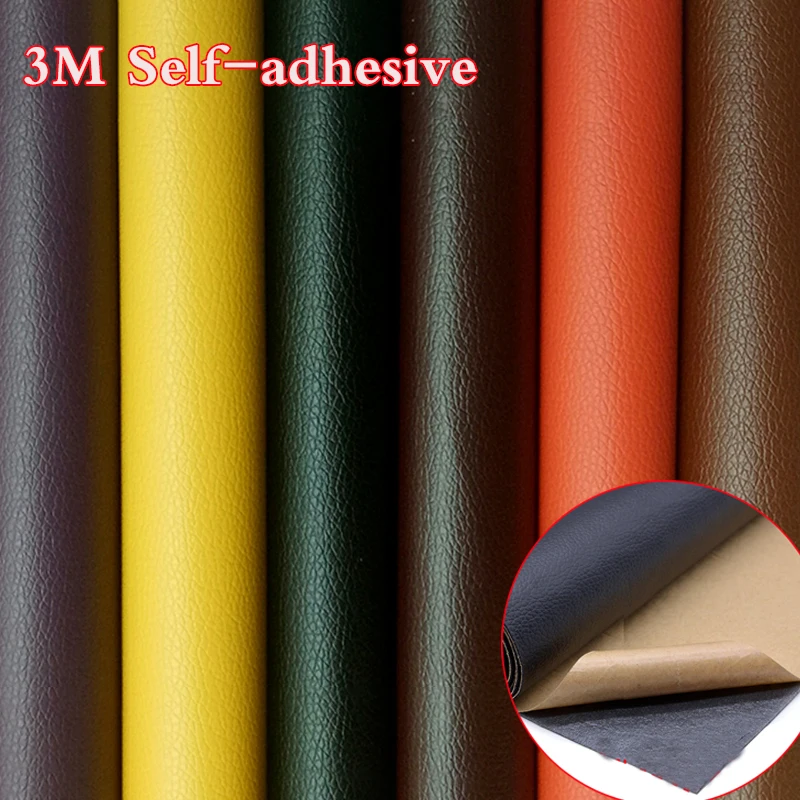 20x30cm Self Adhesion Litchi Faux Synthetic Leather Patches Big Multicolor PU Sofa Hole Repair Car Sticker Decoration Waterproof