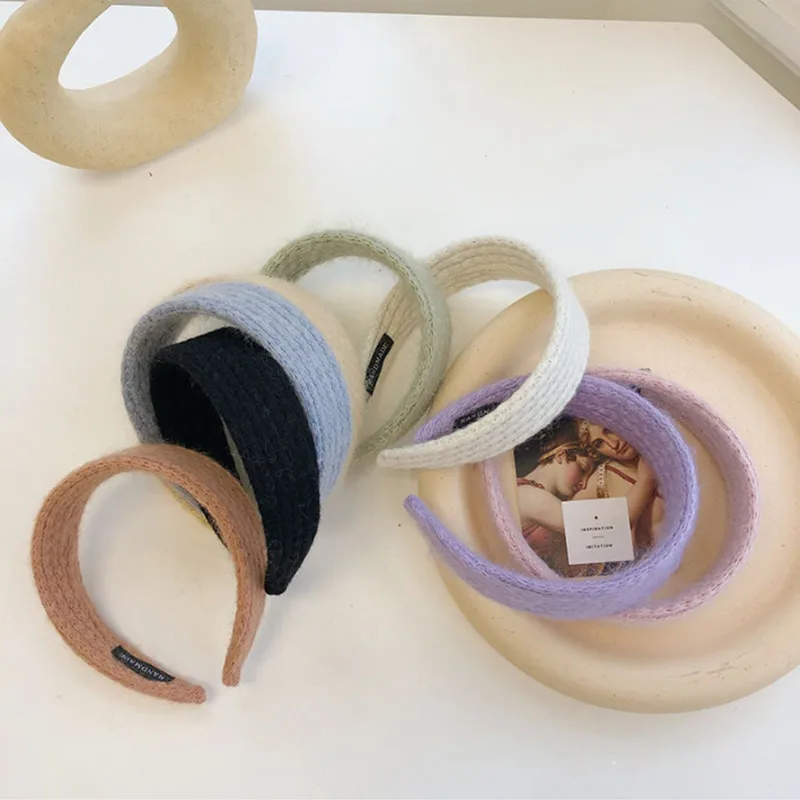 

Winter fashion hair accessories women wool knitted headbands sweet and cute wide-brimmed headband wild girl hair band hearwear