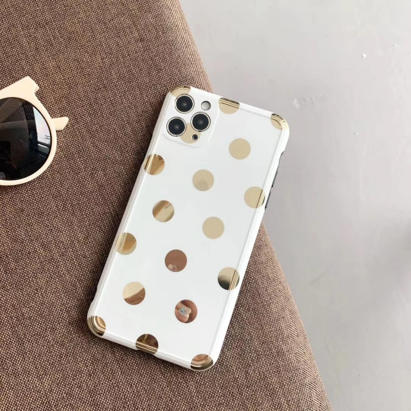 Модный милый мягкий силиконовый чехол IMD с золотыми волнами для iPhone 11 7 8 Plus X Xs Max XR